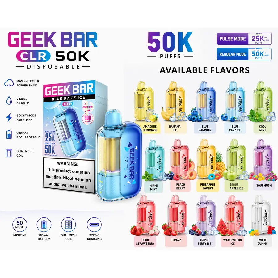 Geek Bar CLR at Smoke Liquor 247 — best cheap smoke shop near me & Disney Springs Orlando, 24/7 delivery