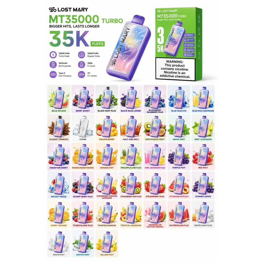 Lost Mary MT35000 Turbo at Smoke Liquor 247 — best cheap smoke shop near me & Disney Springs Orlando, 24/7 delivery