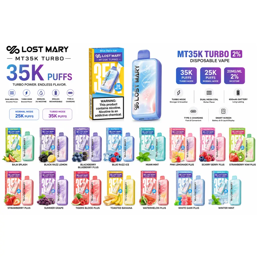 Lost Mary MT35K Turbo 2% at Smoke Liquor 247 — best cheap smoke shop near me & Disney Springs Orlando, 24/7 delivery