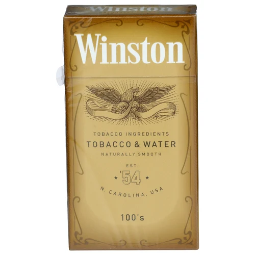 The 407 Spot — Winston Gold 100's Naturally Smooth Cigarettes (Box) - 20 Count (Winston, UPC 00090500000617).