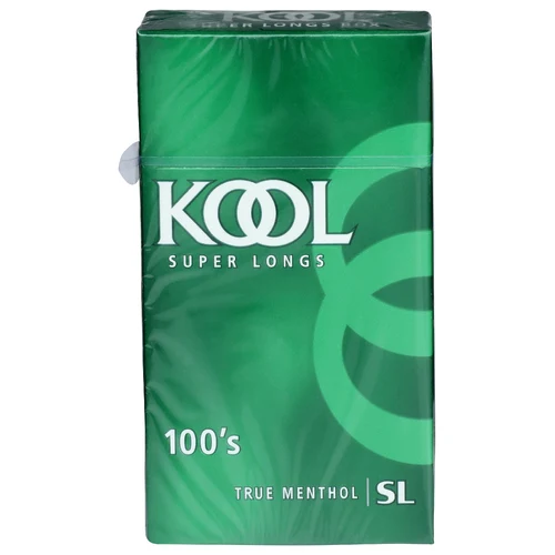The 407 Spot — Kool Green True Menthol 100's Super Longs Cigarettes (Box) - 20 Count (Kool 100'S, UPC 00090500000730).