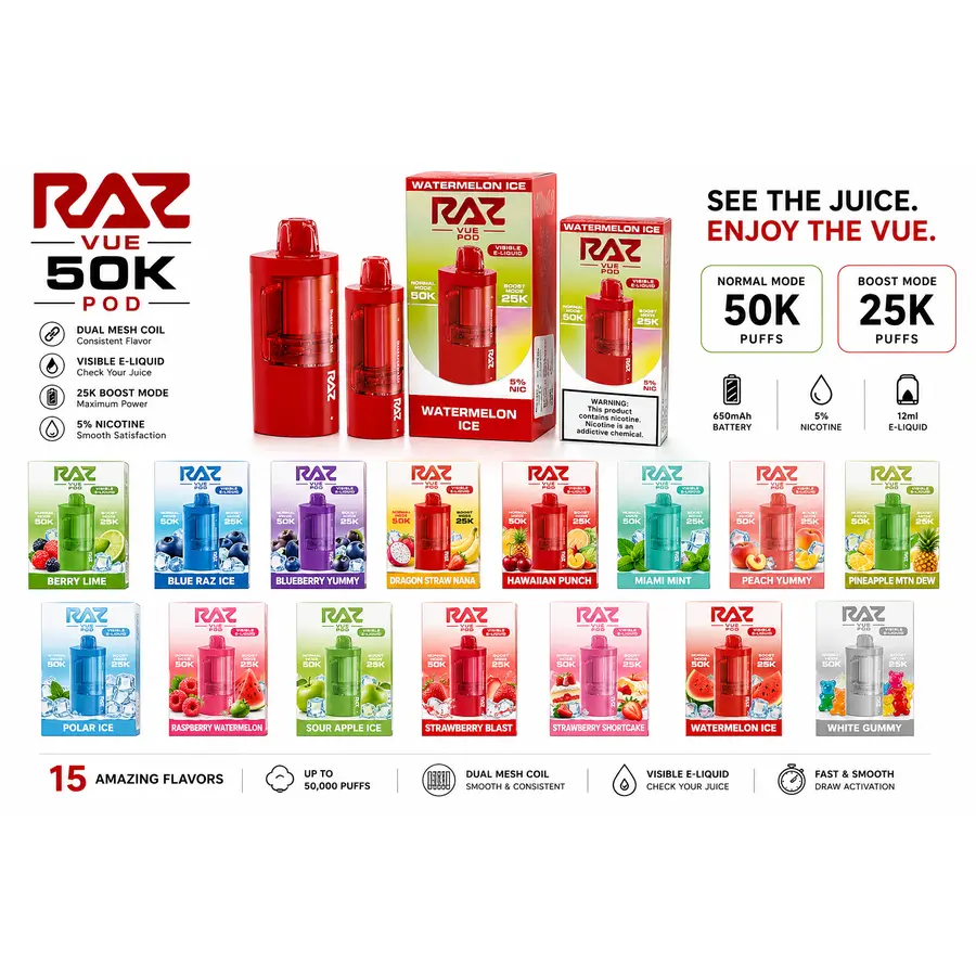 RAZ Vue 50K Pod at Smoke Liquor 247 — best cheap smoke shop near me & Disney Springs Orlando, 24/7 delivery